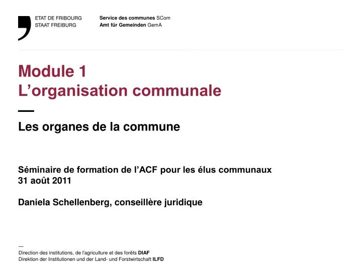 module 1 l organisation communale les organes de la commune