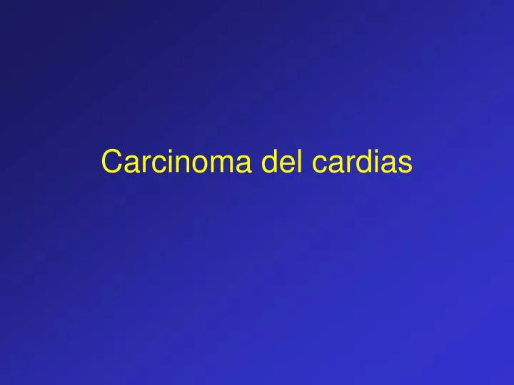 carcinoma del cardias