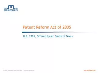 Patent Reform Act of 2005