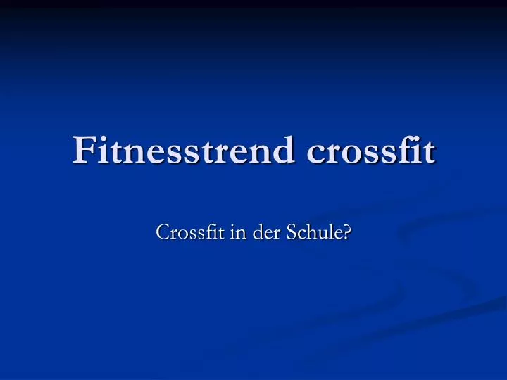 fitnesstrend crossfit