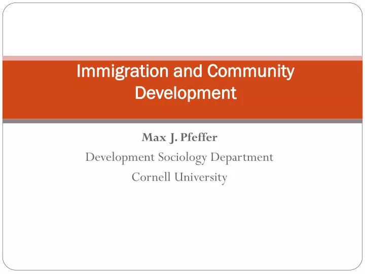 immigration and community development