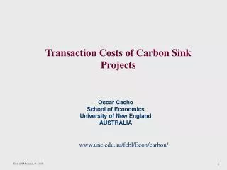 Transaction Costs of Carbon Sink Projects