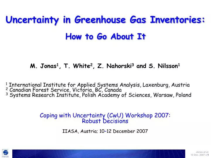 uncertainty in greenhouse gas inventories how to go about it
