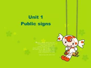 Unit 1 Public signs