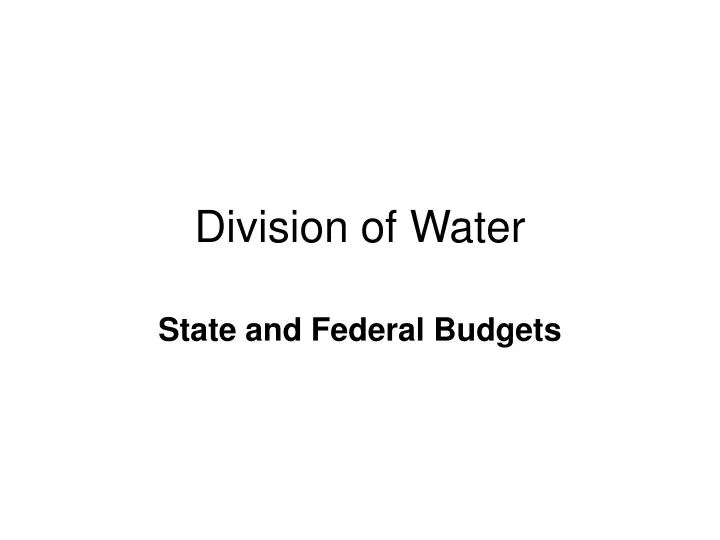 division of water