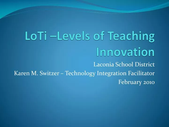 loti levels of teaching innovation