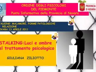 ORDINE DEGLI PSICOLOGI DEL PIEMONTE Punto Informativo della Provincia di Novara