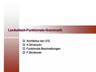 lexikalisch funktionale grammatik