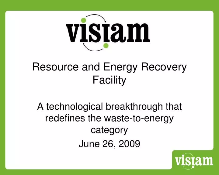 resource and energy recovery facility