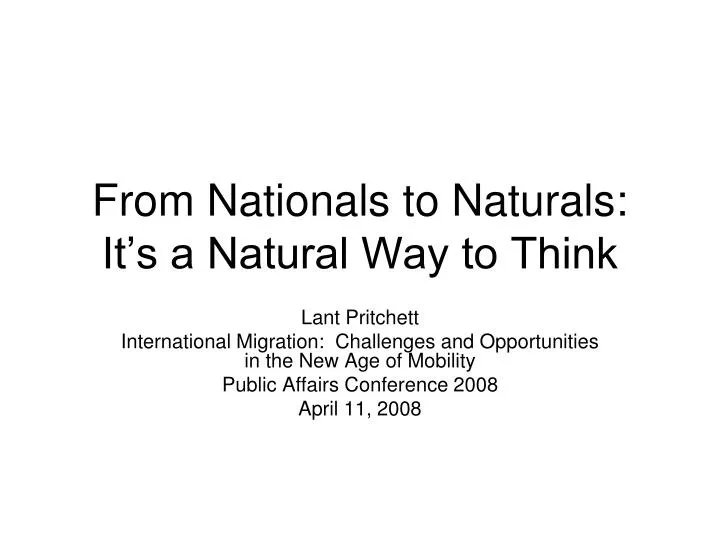 from nationals to naturals it s a natural way to think