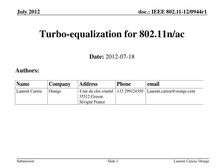 turbo equalization for 802 11n ac