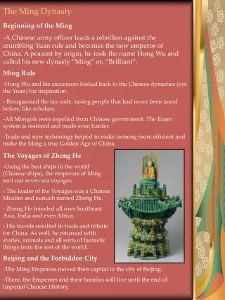 The Ming Dynasty