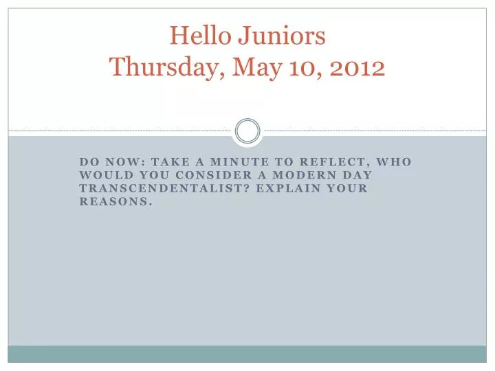 hello juniors thursday may 10 2012