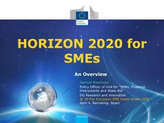 HORIZON 2020 for SMEs
