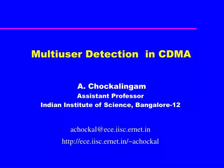 multiuser detection in cdma