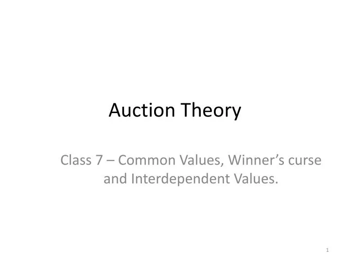 auction theory