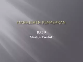 manajemen pemasaran