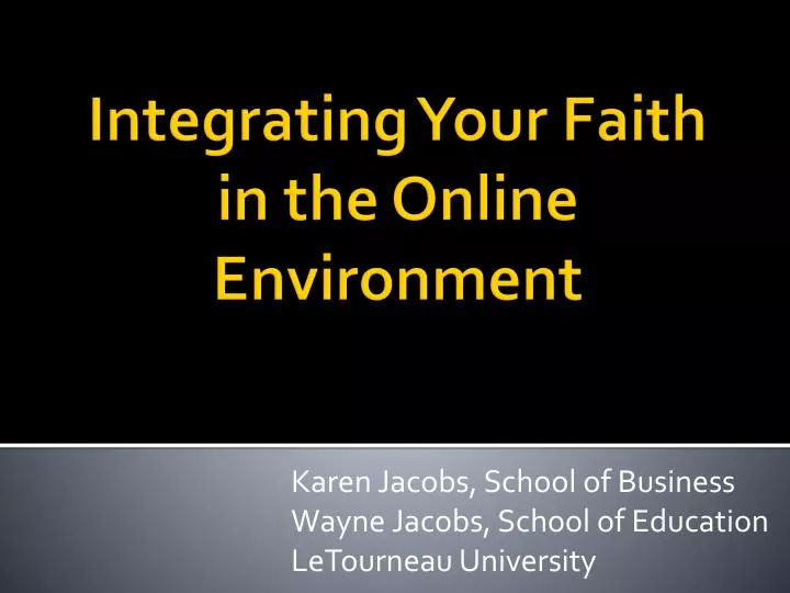 integrating your faith in the online environment