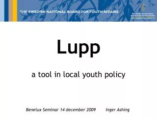 Lupp a tool in local youth policy