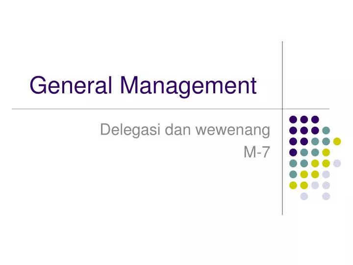 general management