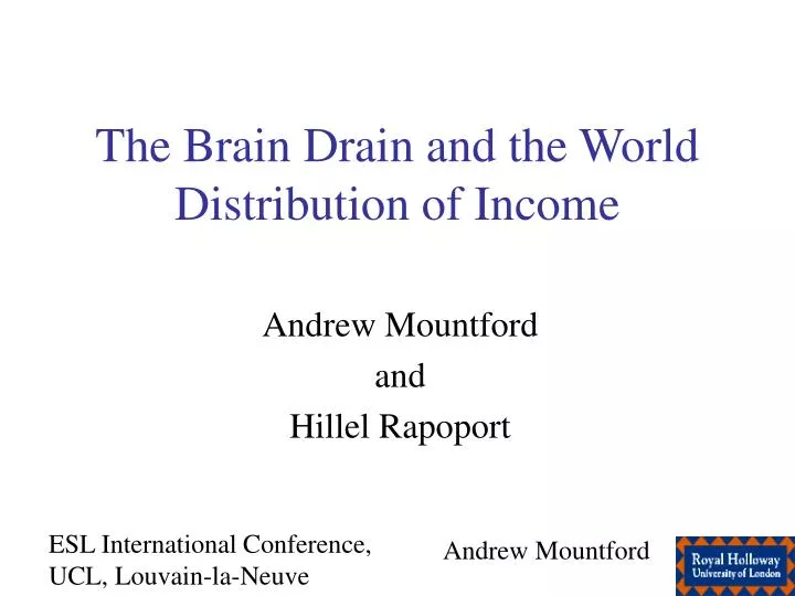 the brain drain and the world distribution of income