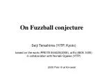 On Fuzzball conjecture - slide 1