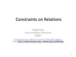 Constraints on Relations