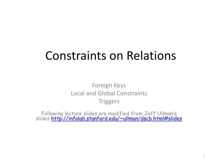 constraints on relations