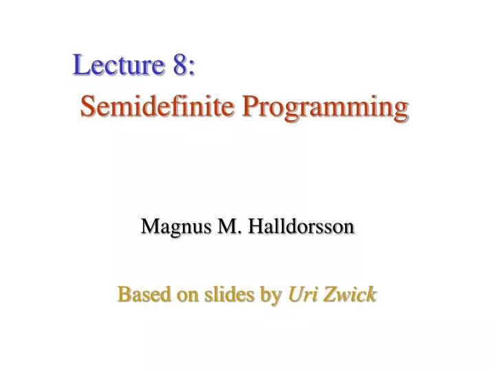 semidefinite programming