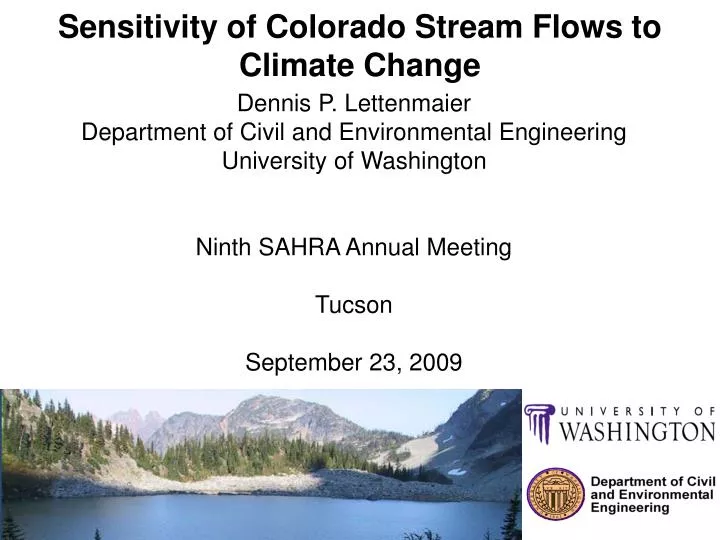 sensitivity of colorado stream flows to climate change