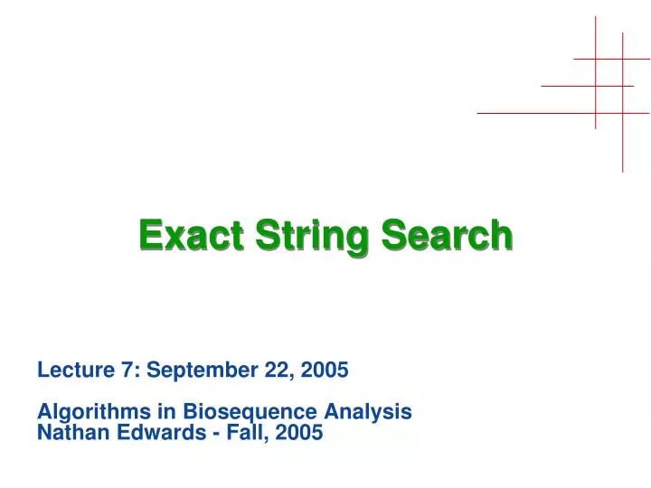 exact string search