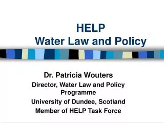 HELP Water Law and Policy