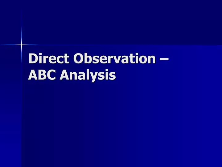 direct observation abc analysis