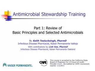 antimicrobial stewardship training