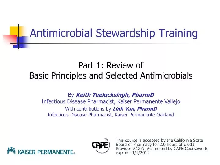 antimicrobial stewardship training