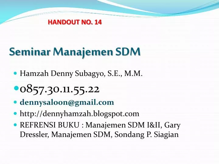 seminar manajemen sdm