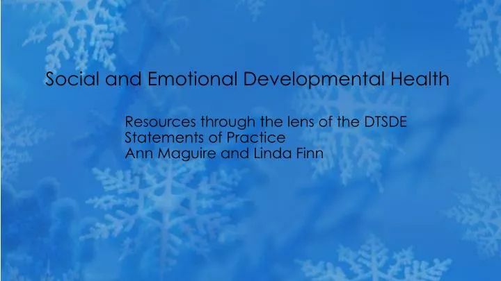 social and emotional developmental health