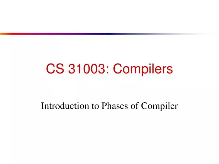 cs 31003 compilers