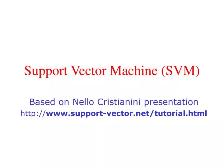 support vector machine svm