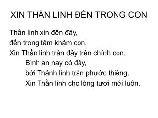 xin th n linh n trong con