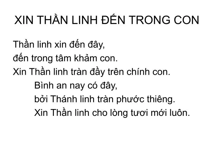 xin th n linh n trong con