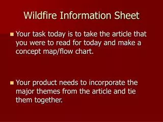 Wildfire Information Sheet