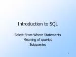 PPT - Introduction to SQL PowerPoint Presentation, free download - ID ...