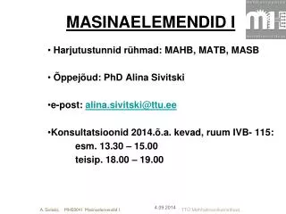 masinaelemendid i