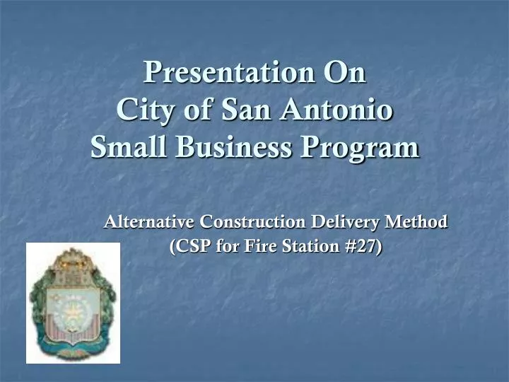 presentation on city of san antonio small business program