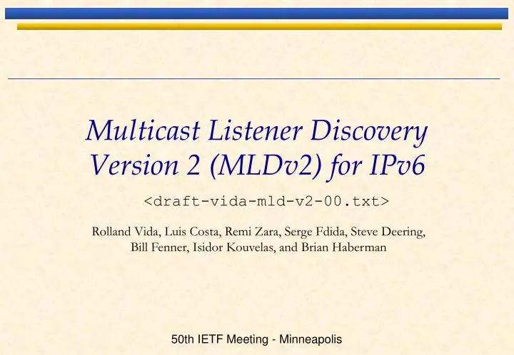 multicast listener discovery version 2 mldv2 for ipv6