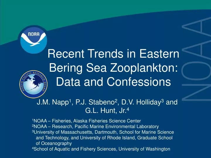 recent trends in eastern bering sea zooplankton data and confessions