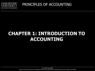 CHAPTER 1: INTRODUCTION to accounting