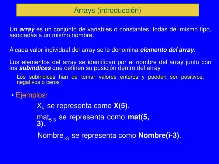 arrays introducci n