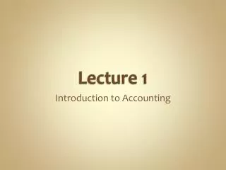 Lecture 1